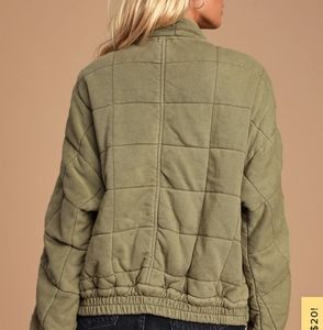 Free People | Dolman Green Quilted Jacket